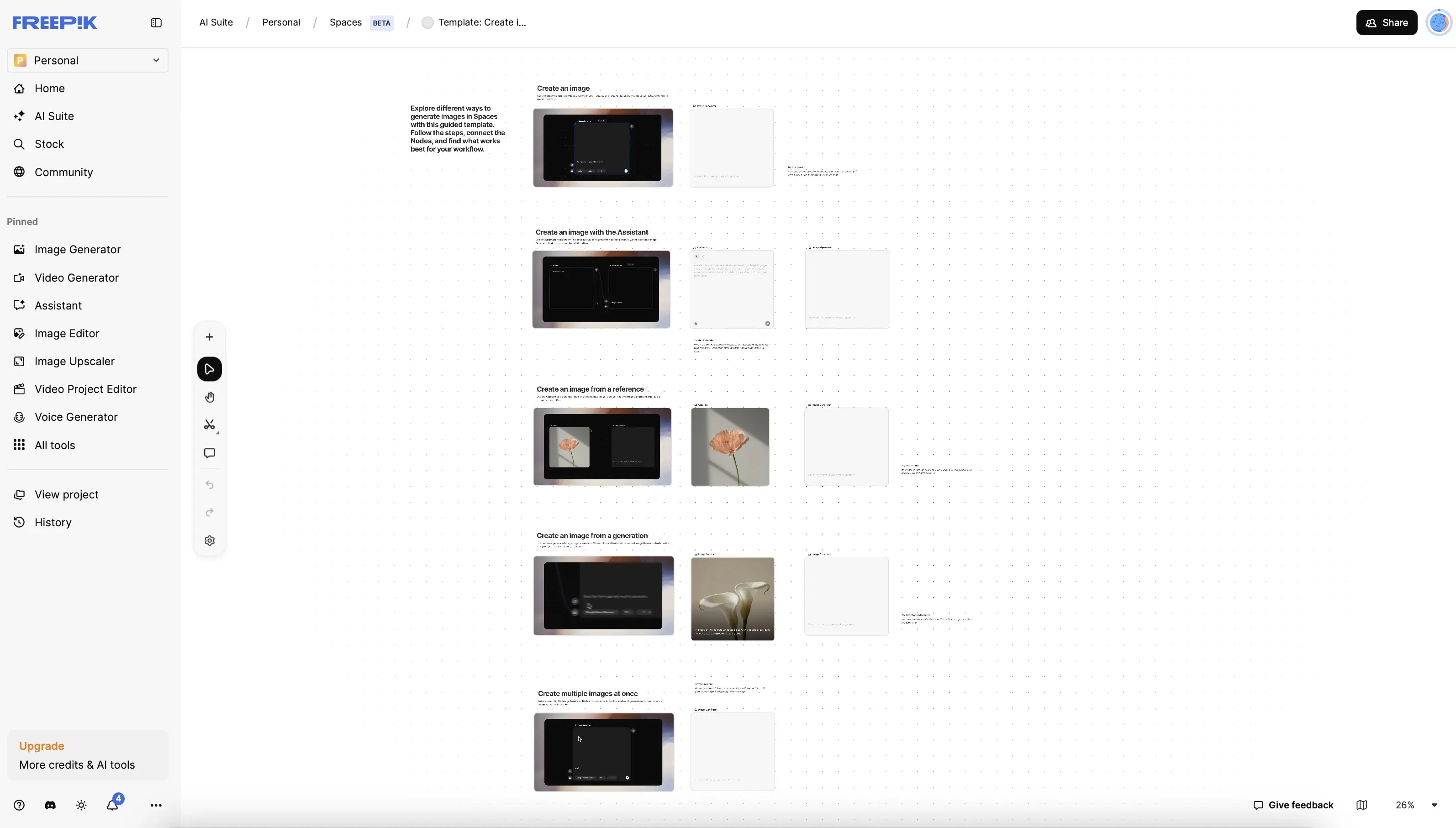 Freepik Spaces：節點式創作畫布