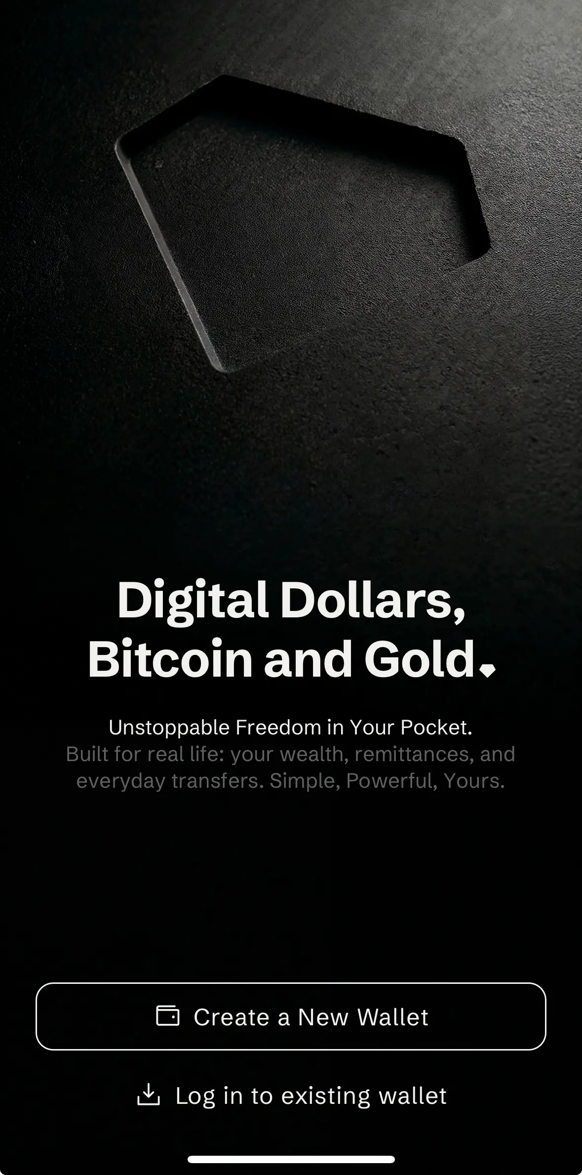 Tether Wallet 建立新錢包畫面