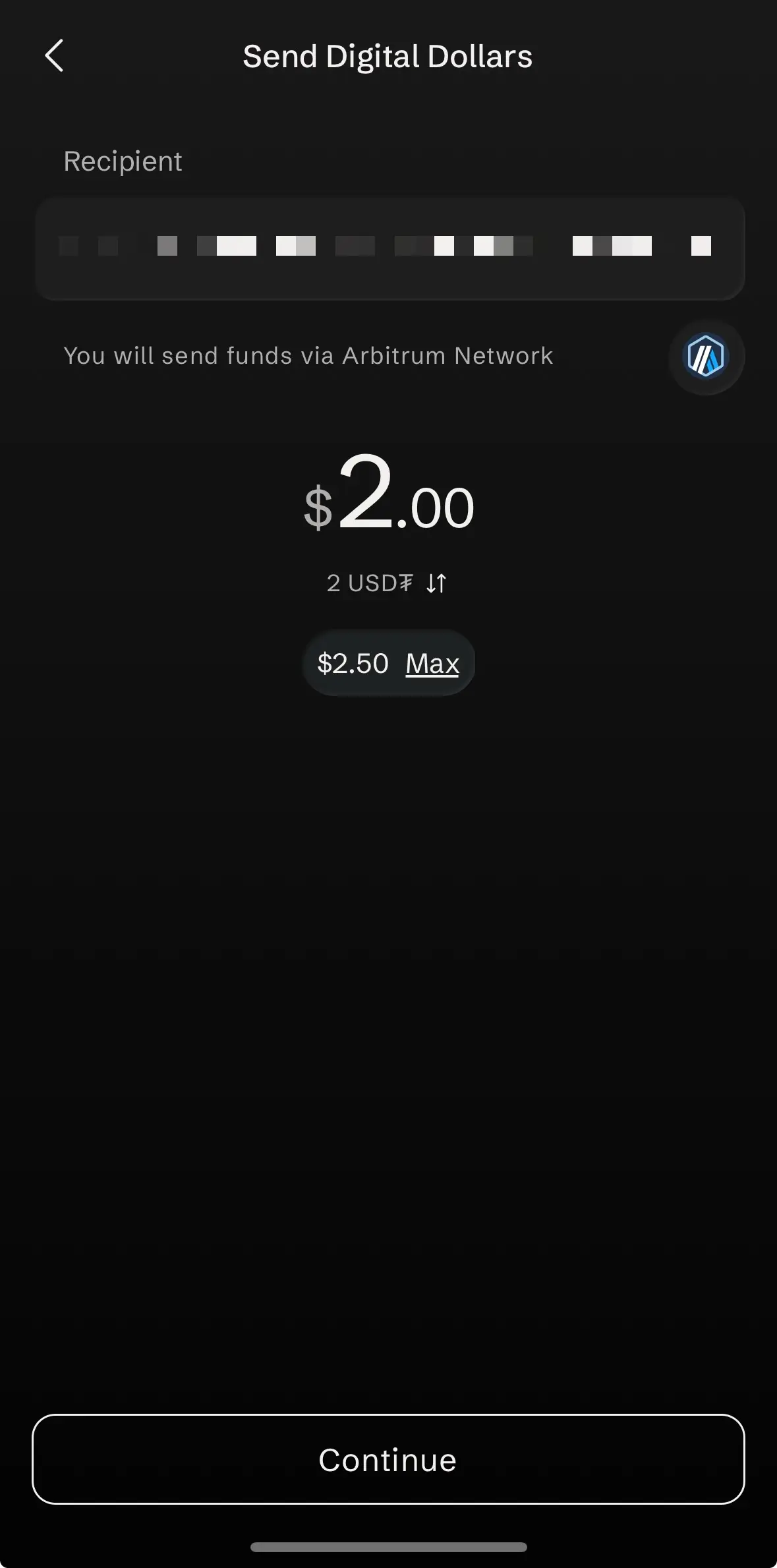 Tether Wallet 輸入轉帳金額