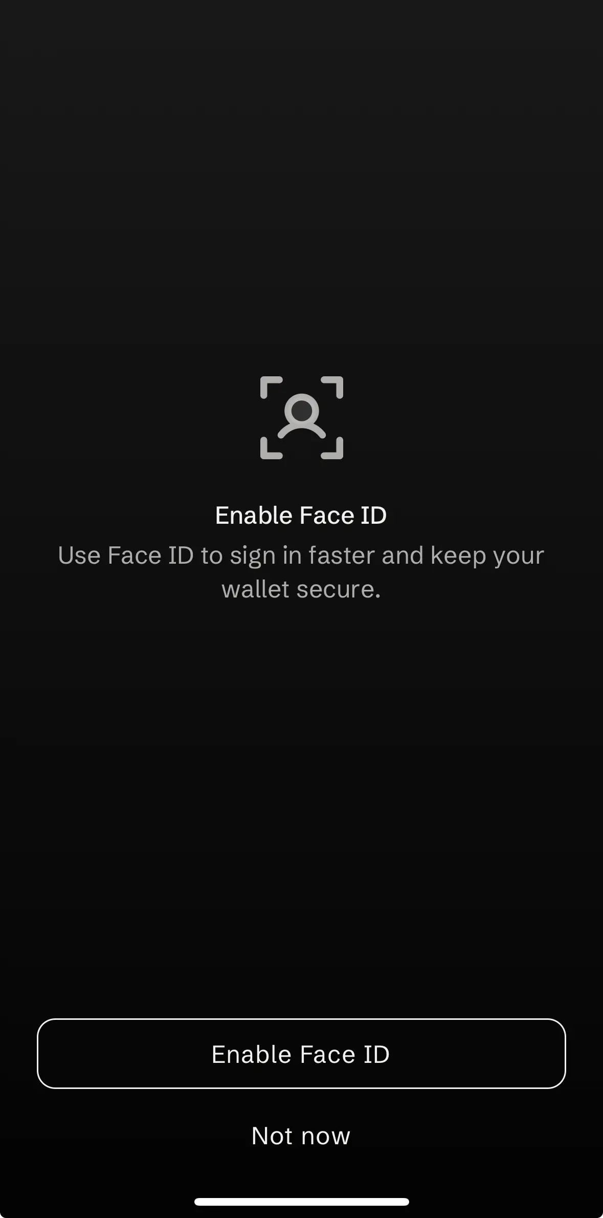 Tether Wallet 啟用 Face ID