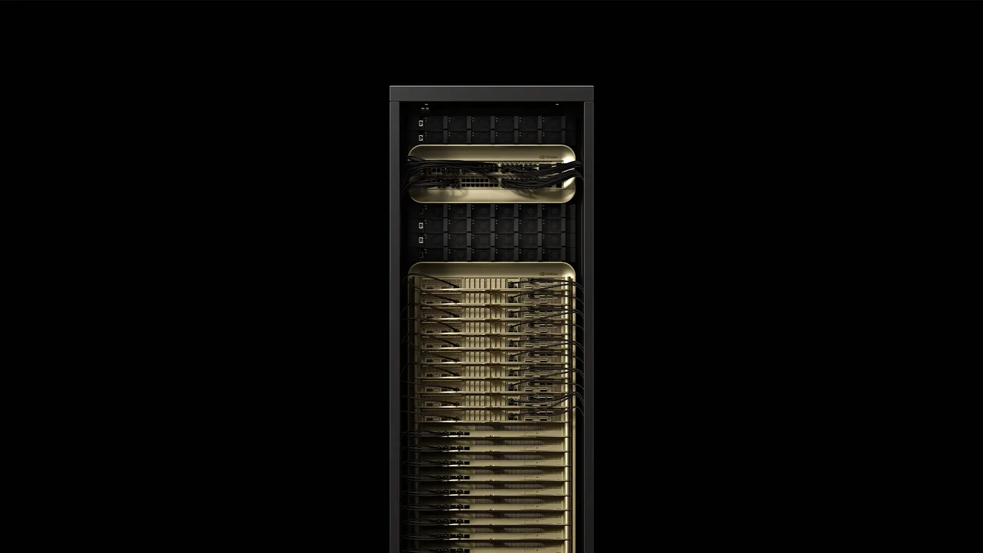 NVIDIA Blackwell GB300 NVL72 機櫃 - AI 伺服器液冷散熱概念圖