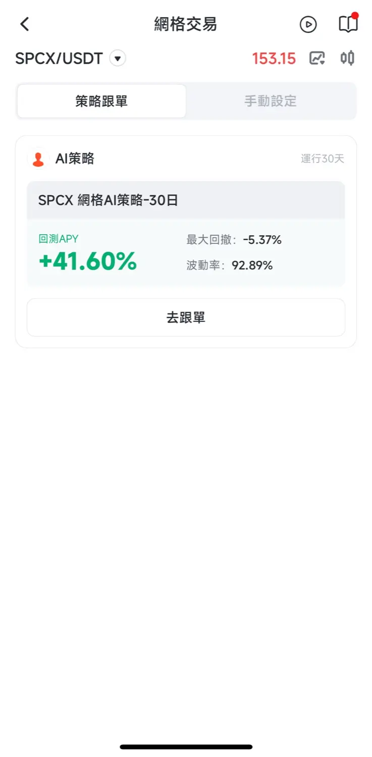 派網現貨網格交易頁