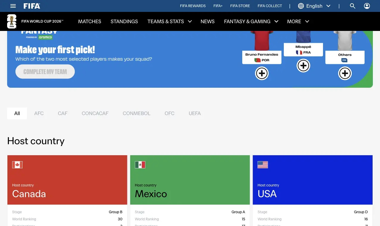 FIFA 官方 2026 世界盃地主國與分組