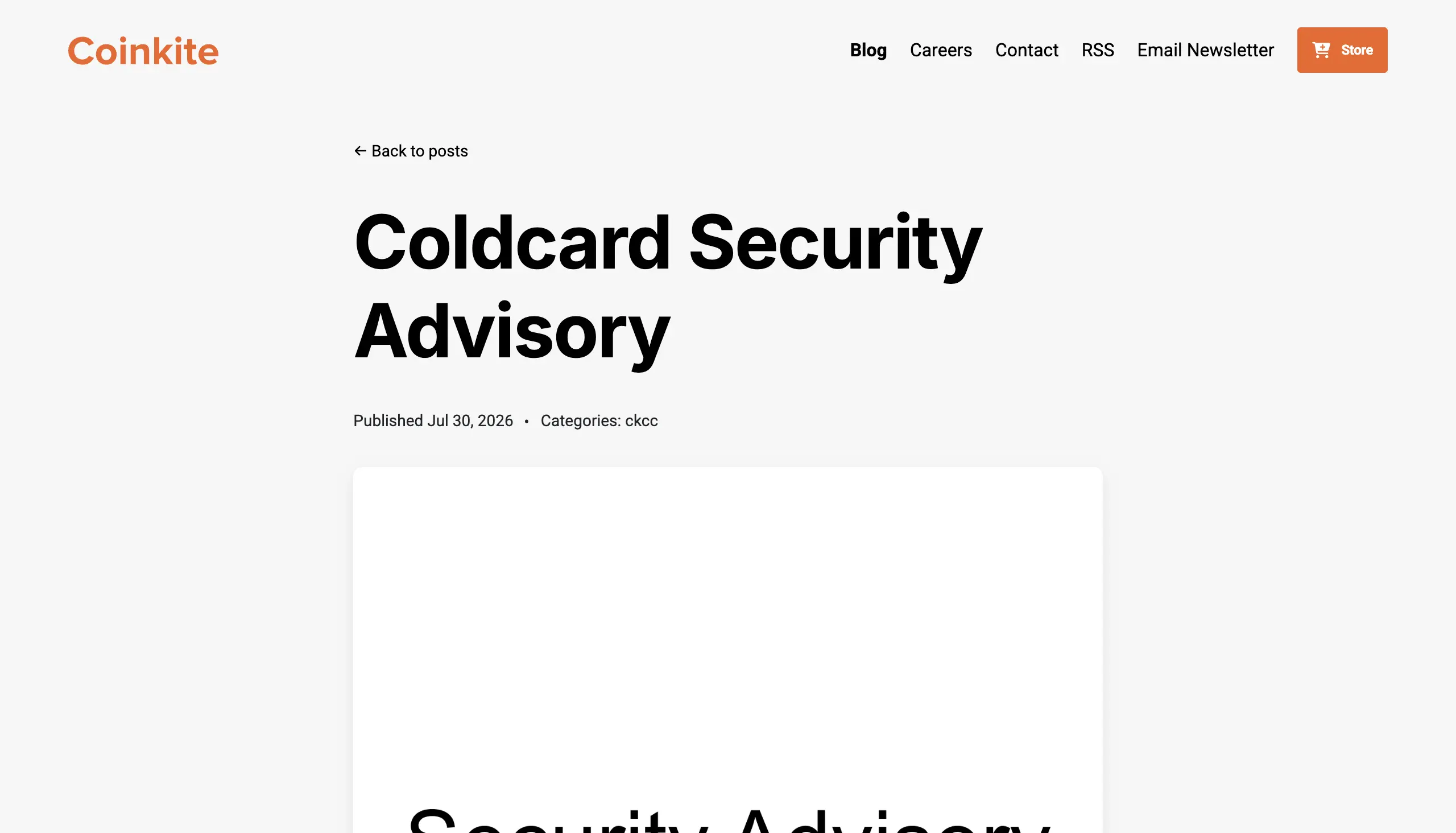 Coinkite 官方部落格 Coldcard Security Advisory 公告
