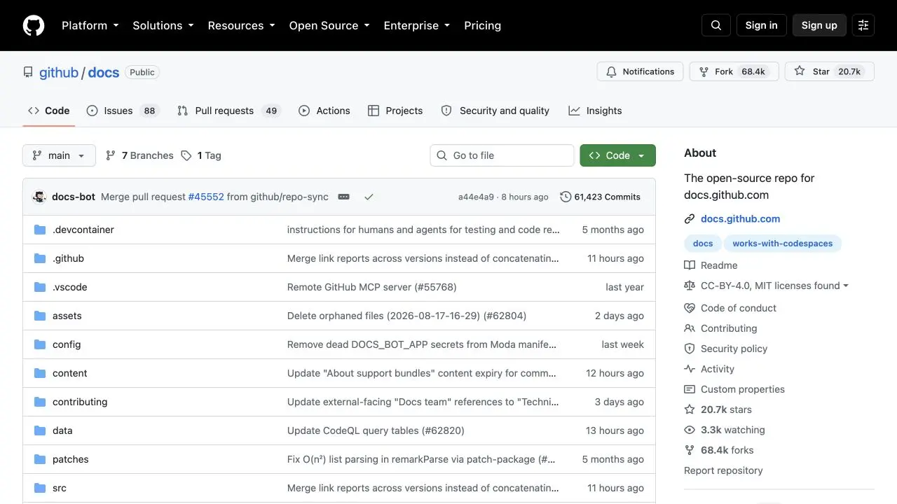 Github Repository Interface