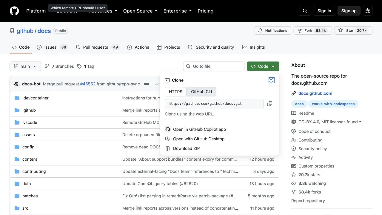 Github Code Download Menu