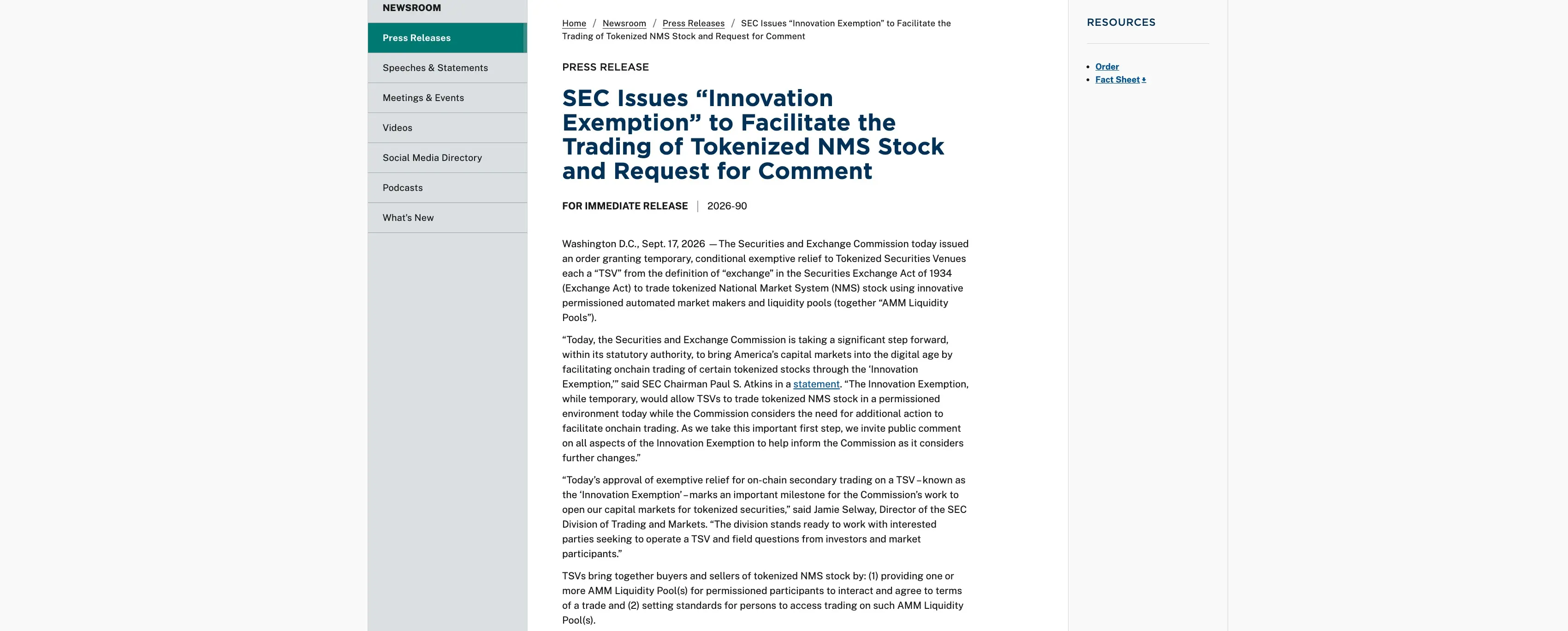 Innovation Exemption