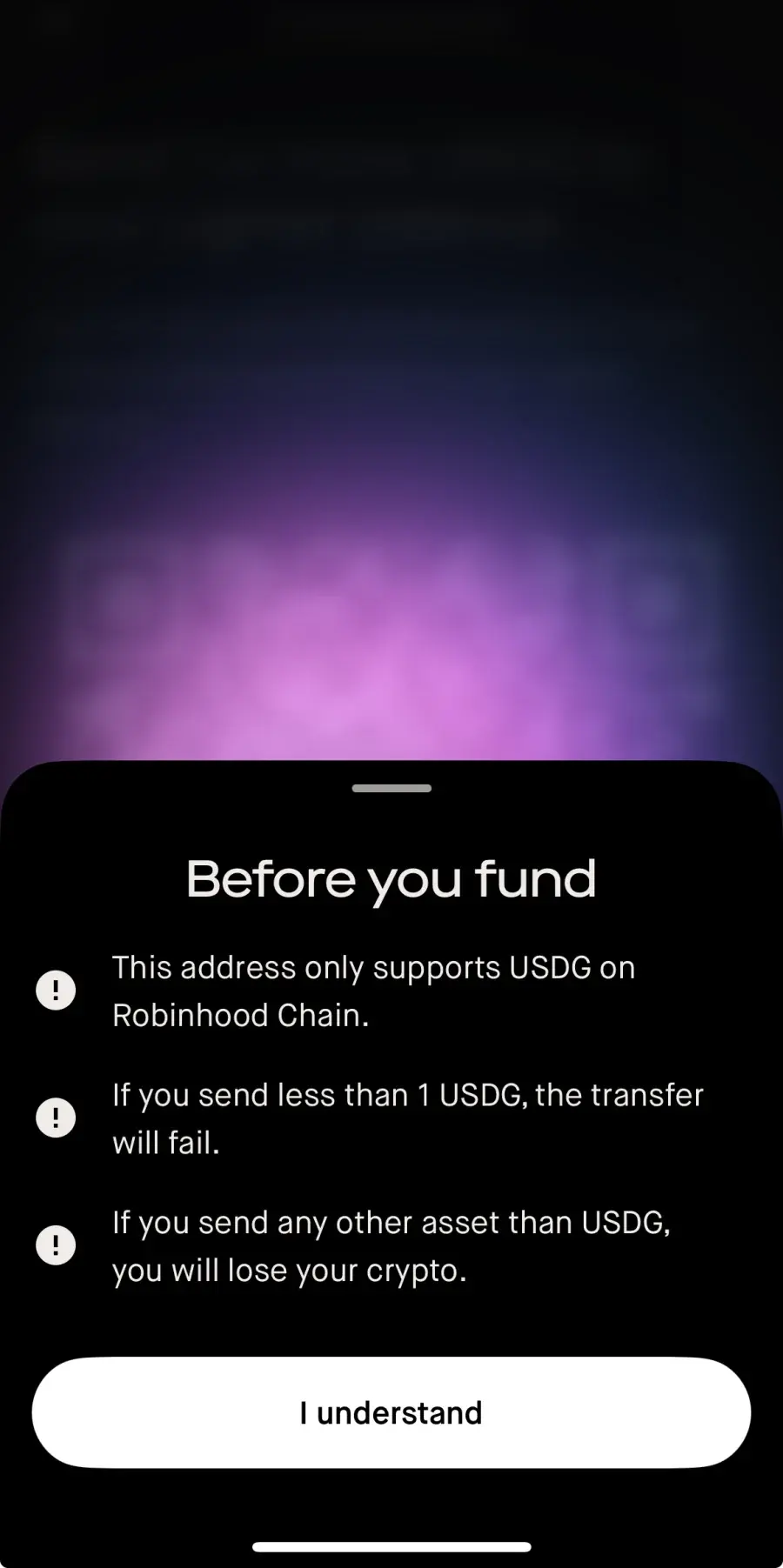 Robinhood Wallet 存入 Robinhood Chain USDG 的重要警告